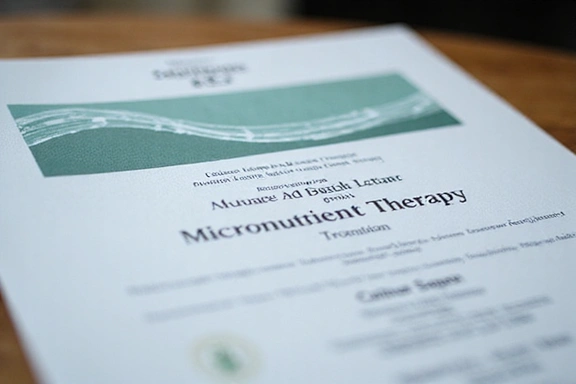 Certificate for Advanced Training in Micronutrients